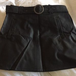 Faux leather mini skirt